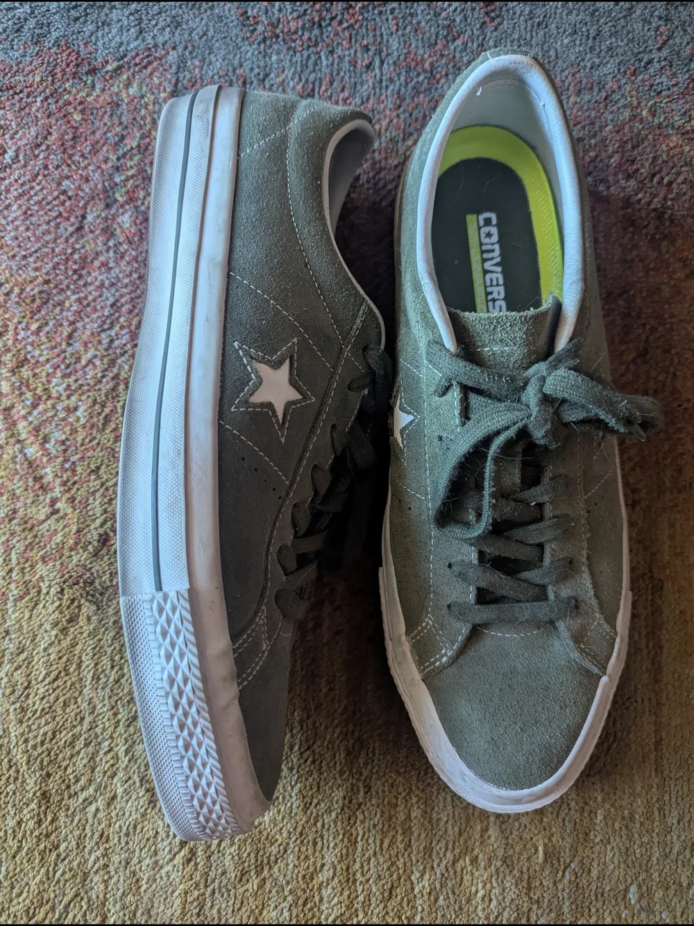 Converse Olive Green Suede One Star Sneakers - Picture 2 of 5